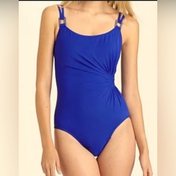 Miraclesuit Vibrant Blue Slimming One Piece Swimwear sz 16 - Picture 1 of 10